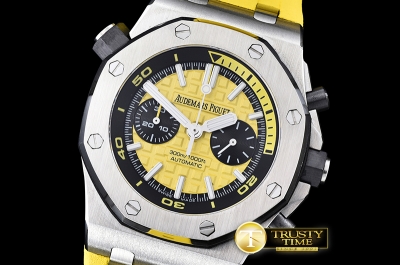 AP0383B - ROO Basel 2016 Diver Chrono SS/RU JHF Yellow A7750 Mod