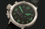 UB004C - UBOAT FlightDeck 50mm SS Chrono Blk/Green - A7750