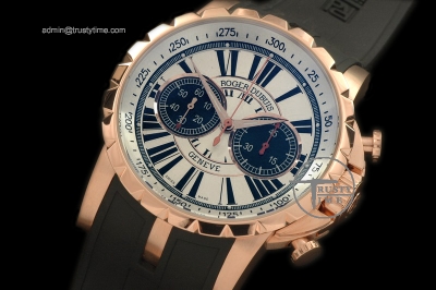 ROG008D - Excalibur Chrono RG/RU Wht/Blk Manual HW Chrono