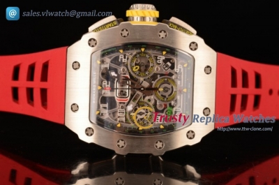 Richard Mille - RM11-03 SS/RU Red Rubber Strap Swiss Valjoux 7750 Auto (KV)