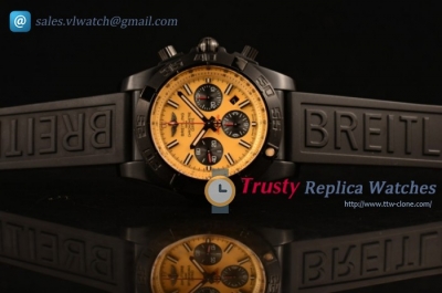 Breitling Chronomat B01 44 Blacksteel Chrono PVD/RU Yellow Swiss Valjoux 7750 Auto