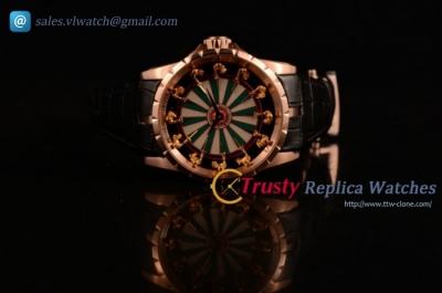 Roger Dubuis - Excalibur Knights of the Round Table II RG/LE White and Green Citizen 6T51 Manual Winding (AAAF)