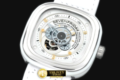 SF002A - SevenFriday P1-1 SS/LE White Jap Miyota