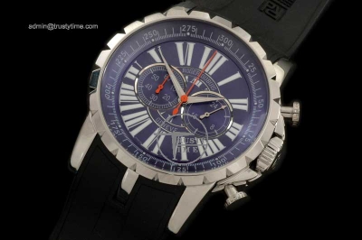 ROG006C - Excalibur Chrono SS/RU Blue Jap Quartz Chrono