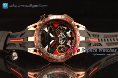 Roger Dubuis Excalibur One-Off Double Tourbillon Black PVD Case Perfect Clone With Miyota 6T51